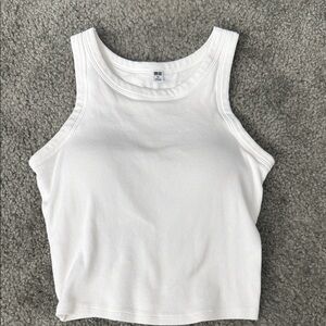 Uniqlo Ribbed Bra Top in White